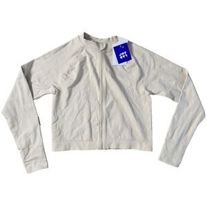 JoyLab XL X-Large Moon Cream Seamless Fitted Full Zip Jacket Below Hip JL